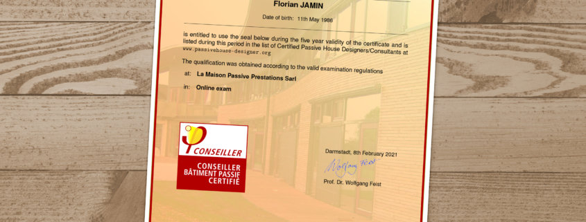 CARDONNEL Ingénierie certifié PHP « Passive House Designer/Consultant »